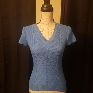 Blue ribbed sweater